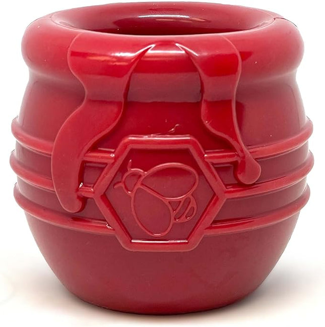 SodaPup Honey Pot – Durable Dog Treat Dispenser & Enrichment Toy Made in USA from Non-Toxic, Pet Safe, Food Safe Natural Rubber Material for Mental Stimulation, Problem Chewing, Calming Nerves, & More