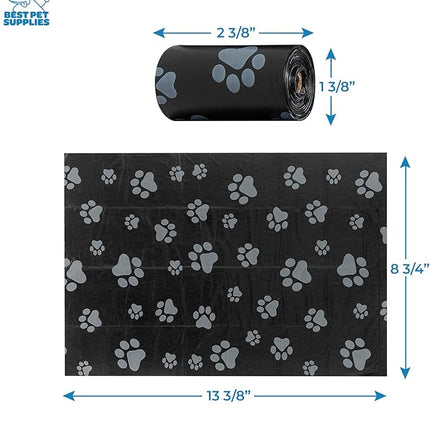 Best Pet Supplies Dog Poop Bag Holder Leash Attachment with 30 Bags, Reusable Dispenser for Travel, Walking, Park, and Outdoor Use, Durable with Clip-On - Lime Green, Pack of 2