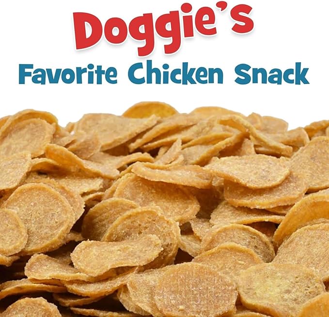 Chip's Naturals Doggie Chicken Chips Medium 8oz oz All Natural High Protein Low Calorie Healthy Dog Treats, Grain Free Gluten Free USDA Inspected & Approved Chicken Treat for Dogs, Pet Supplies