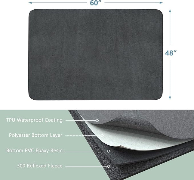 INVENHO Washable Pee Pads for Dogs 60"x48" Reusable Dog Pads Large Upgrade Non-Slip Dog Pee Pads Heavy Absorbency Puppy Pee Pads Quick Dry Whelping Pads/Waterproof Puppy Training Pad