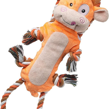 Dog Toys, Tug of War Dog Toys for Large Breed, Cute Squeaky Interactive Dogs Toy with Crinkle Paper, Plush Puppy Chew Toy for Small, Middle, Big Dogs (Cow-SS)