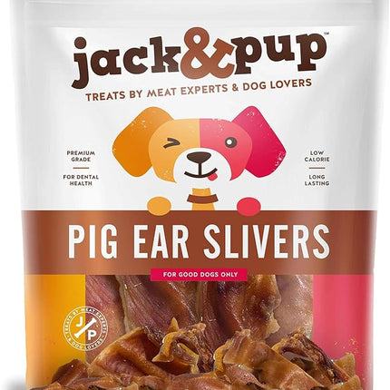Jack & Pup Pig Ears Slivers (1lb) - Premium Natural Dog Chews, Pork Pig Ears, Healthy Dog Treats, Odor Free, Excellent Rawhide Alternative