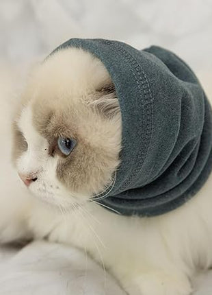 Cat Bath Accessories,Ear Wrap Pinpoint Mesh Anxiety Relief, Bath Accessories for Pet Grooming & Force Drying (Green S)