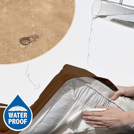 Comfort Expression Orthopedic Dog Bed for Large Dogs 38x25 Inch, Waterproof Supportive Egg Crate Foam Large Pet Bed with Removable Bolsters, Dog Couch with Washable Cover & Non-Slip Bottom, Brown