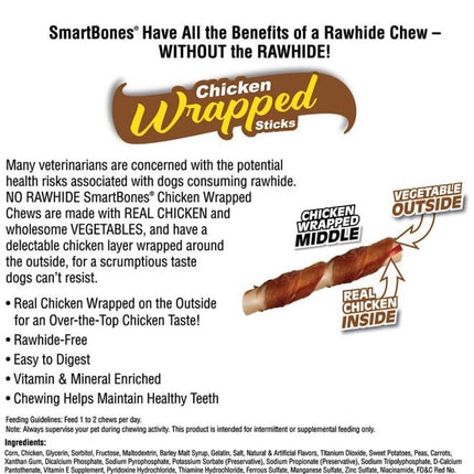 SmartBones Chicken-Wrapped Sticks, Treat Your Dog to a Rawhide-Free Chew Made with Real Chicken and Vegetables