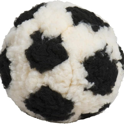 HuggleHounds HuggleFleece Plush Soccer Ball Dog Toy - Dog Fuzzy Ball Toy, Durable Round Soft Fleece, Stuffed Puppy Plush for Small and Large Breeds - 8", Large