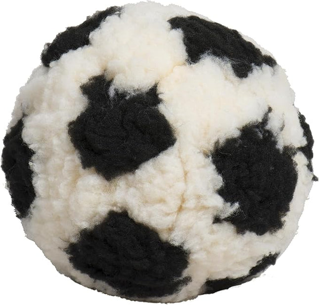 HuggleHounds HuggleFleece Plush Soccer Ball Dog Toy - Dog Fuzzy Ball Toy, Durable Round Soft Fleece, Stuffed Puppy Plush for Small and Large Breeds - 8", Large