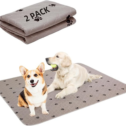PUPTECK Washable Pee Pads for Dogs - 2 Pack 36" x 41" Waterproof Reusable Puppy Potty Training Pads Whelping Mat- Fast Absorption Non-Slip Pet Food Feeding Mat - Pad for Small Animals