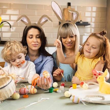 Beviliu Bunny Ears Headband Easter, Rabbit Ear Animal Hairband for Adult, Fluffy Headwear Brown for Halloween Christmas Costume Theme Cosplay Party Birthday