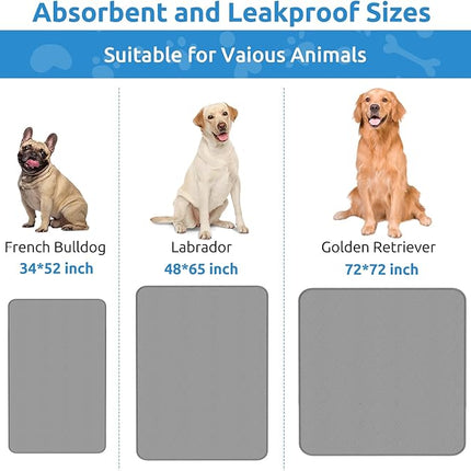 CoolShields Washable Puppy Dog Pee Pad, 34" X52" Waterproof Whelping Training Pet Mat for Playpen, Crate, Potty, Floor, Bed, Sofa and Trunk, Reusable Pee Pads for Dogs, Cats, Bunny