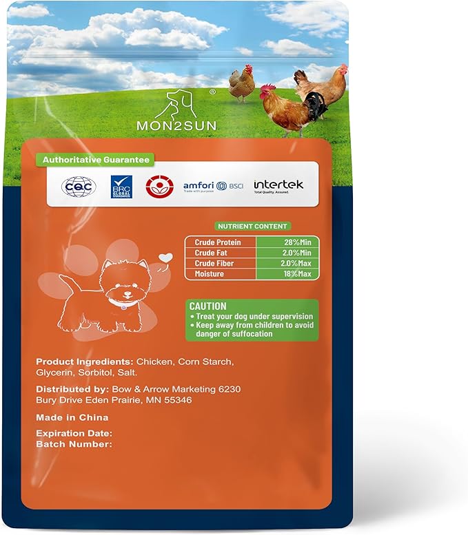 MON2SUN Dog Treats, Chicken Wrapped Calcium Bones Without Rawhide, 2.3 Inch Training Treats for Teeth Cleaning and Fresh Breath, Chews for Puppy and Small Dogs (28 Count - Pack of 1)