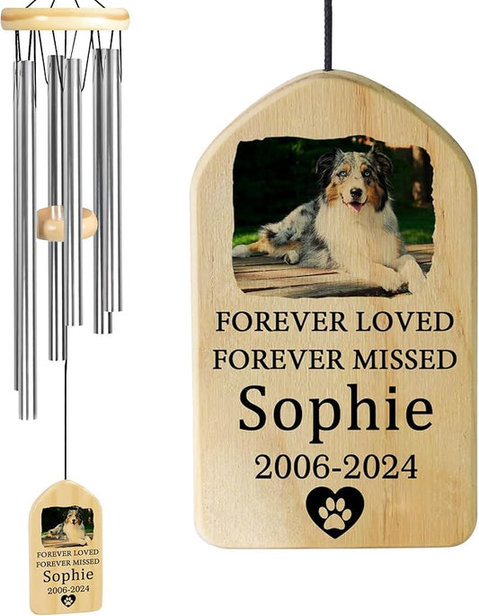 Pet Memorial Gifts, Personalized Pet Memorial Wind Chimes, Pet Loss Gifts, Dog Memorial Gifts for Loss of Dog, Pet Loss Sympathy Gift, Pet Remembrance Gift, in Memory of Pet - Forever Missed