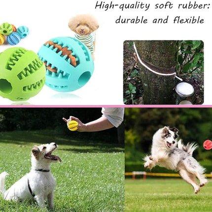 Sunglow 2 Pack Dog Toy Ball，Nontoxic Bite Resistant Teething Toys Balls for Small/Medium/Large Dog and Puppy Cat, Dog Pet Food Treat Feeder Chew Tooth Cleaning Ball Exercise Game IQ Training Ball