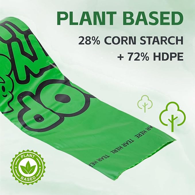 270 Count Scented Dog Poop Bags Rolls, 20 Micron Ultra Thick, Heavy Duty Tear Resistant Leak Proof for Yuck-Free Cleanup, Includes Dispenser & Leash Clip, 9 x 13 Inch, Duty Doodle (Green)