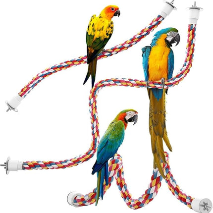 Bird Rope Perches,Parrot Toys 33 inches Rope Bungee Bird Toy (33 inches)[1 Pack]