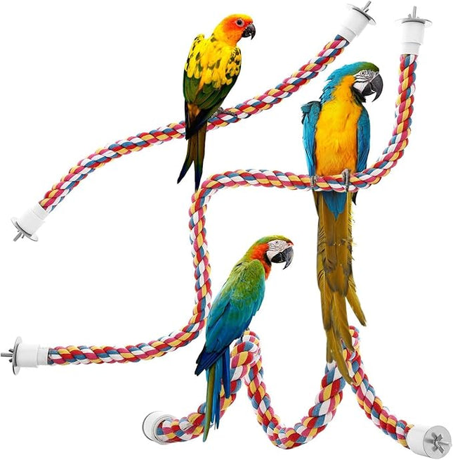 Bird Rope Perches,Parrot Toys 33 inches Rope Bungee Bird Toy (33 inches)[1 Pack]
