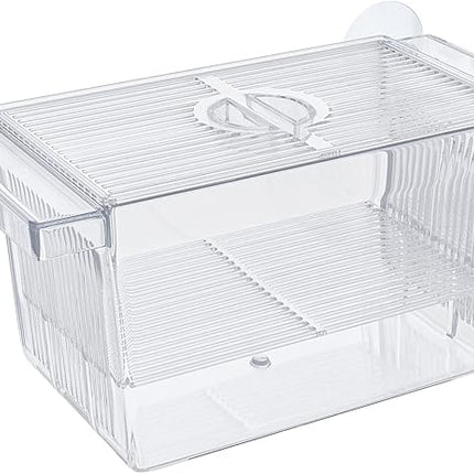 Pawfly Aquarium Fish Breeding Box Acrylic Hatchery Incubator Tank with Suction Cups Small Isolation Box for Baby Small Fish Shrimp and Betta