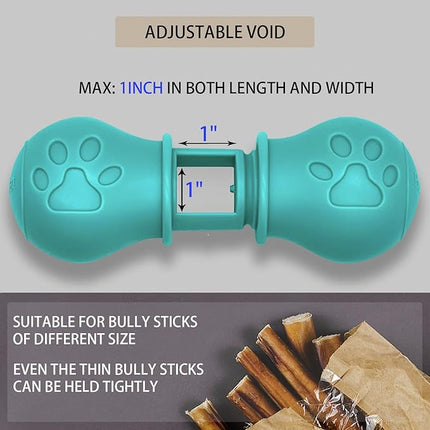 Bully Stick Holder for Dogs, Chew Holder, Prevent Choking Safety Device (Green, Large)