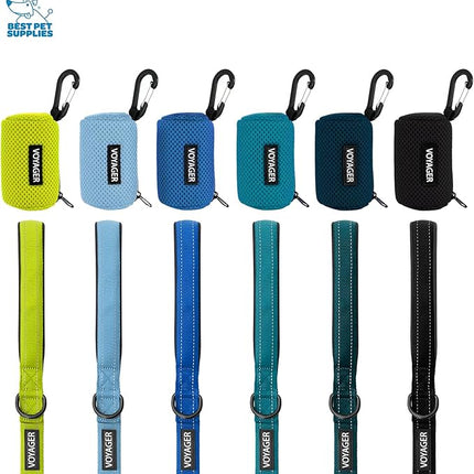 Best Pet Supplies 2-Pack Dog Poop Bag Holder Leash Attachment, Color, Reusable Mesh Dispenser Pouch for Travel, Walking, Park, and Outdoor Use, Soft and Durable with Clip-On - Mesh Baby Blue