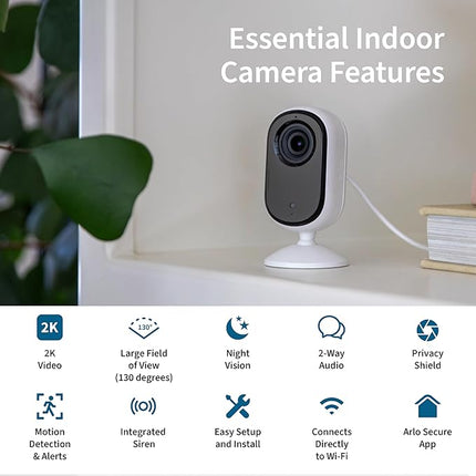 Arlo Essential Whole Home Security Bundle | Outdoor, Indoor, Video Doorbell Camera |2K Resolution|2nd Gen|Indoor - Outdoor