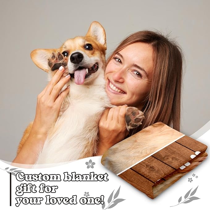 WFR Pet Memorial Blanket Gifts - Personalized Dog Memorial Blanket with Photos Name, Pet Sympathy Gifts for Dogs Lovers, Custom Loss of Dog Blankets, Pets Remembrance Bereavement Pass Away Gifts