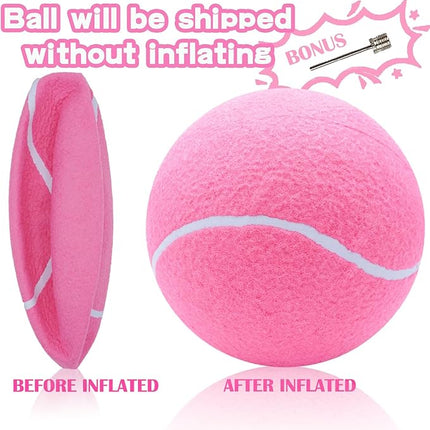 Big Tennis Ball for Dogs, Giant Dog Tennis Ball Toy Large Outdoor Sports Gift for Small Medium Large Dog (Pink, 9.5 inch)