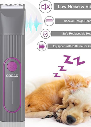 Cat Clippers Grooming Kit for Matted Hair -4 in 1 Low Noise Paw Trimmer Nail Grinder,Cordless Cat Shaver for Long Hair,Trimmer Also for Pet Hair Around Paws, Eyes, Ears, Face, Rump