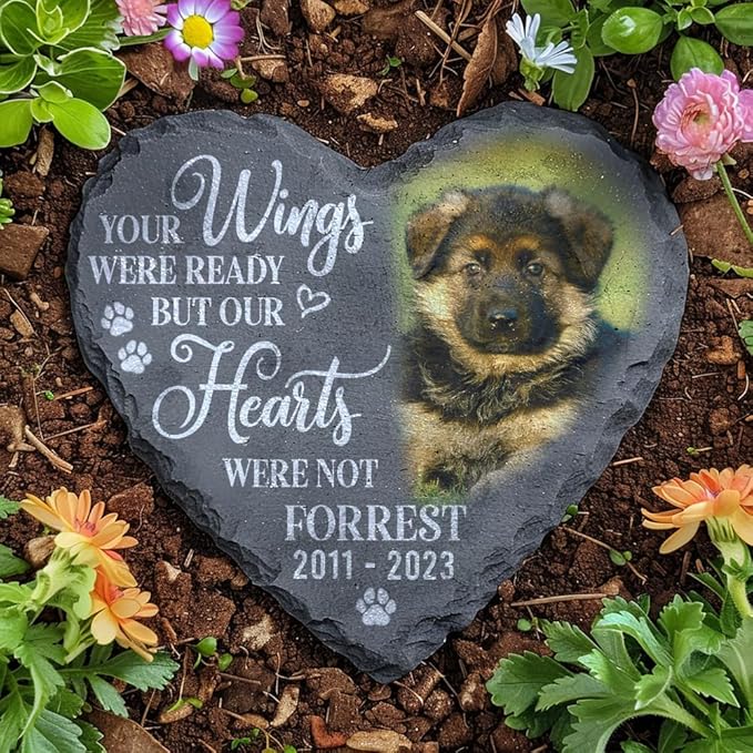 Personalized Dog & Cat Memorial Stones - Custom Photo Pet Memorial Gifts for Loss of Dog or Cat