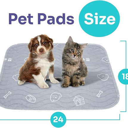 2 Pack Puppy Pee Pads Heavy Absorbency Washable for Dogs, Reusable Pee Pads Prevent Leakage Non-Slip, Waterproof Pet Training Pads for Puppy Playpen, Crate, Whelping Box, 18"x24"
