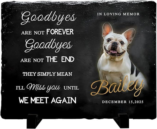 Personalized Pet Memorial Stone, Custom Dog Memorial Gifts for Loss of Dog with Photo Name Date, Dog Remembrance Gift, Loss of Dog Sympathy Gift for Dog Cat Lovers (Quote 6)