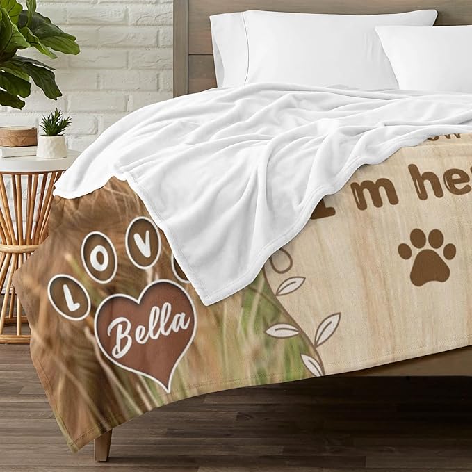 Pet Memorial Gifts for Lost of Dogs Cats, Personalized Pet Memorial Throw Blanket with Photo, in Memory of Dog Sympathy Gift Bereavement Remembrance Passing Away Gifts, Custom Pet Picture Blanket