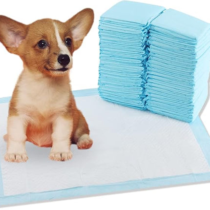 (100-Pack) 17.8"x23.5" (45x60cm) Quick-Dry Dog and Puppy Toilet Training Pads - Ultra Absorbent Pet Pee Pads - with Leak-Proof Moisture Locking Technology - Perfect for Medium Dogs, Cats, and Rabbits