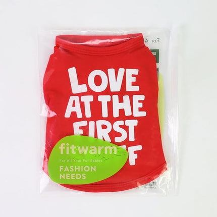 Fitwarm Love at The First Sniff Shirt, Valentines Outfit, Summer Clothes for Small Dogs Boy Girl, Funny Tshirt, Lightweight Breathable Cotton, Pet Cat Outfit, Red, XXL