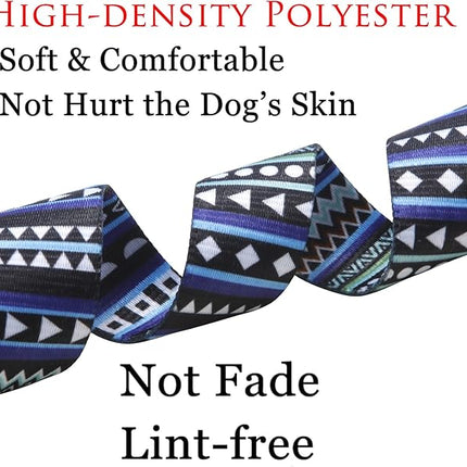Dog Collar with Bohemia Floral Tribal Geometric Patterns - Soft Ethnic Style Collar Adjustable for Small Medium Large Dogs (Bohemian Blue,XS)