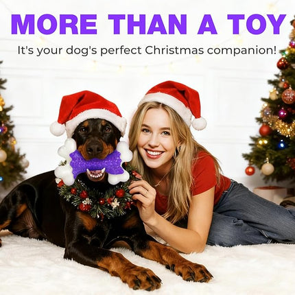 6-Pack Tough Dog Chew Toys for Aggressive Chewers Large Medium Breed Bacon Flavor, Bone Toy Dog, Nylon Heavy Duty Extreme Indestructible Teething Training