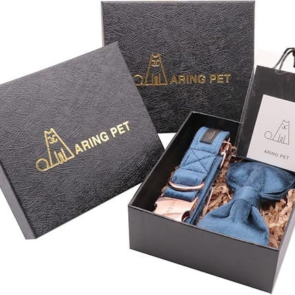 ARING PET Bowtie Dog Collar-Velvet Dog Collars with Removable Bowtie, Cute & Comfortable Dog Collar.