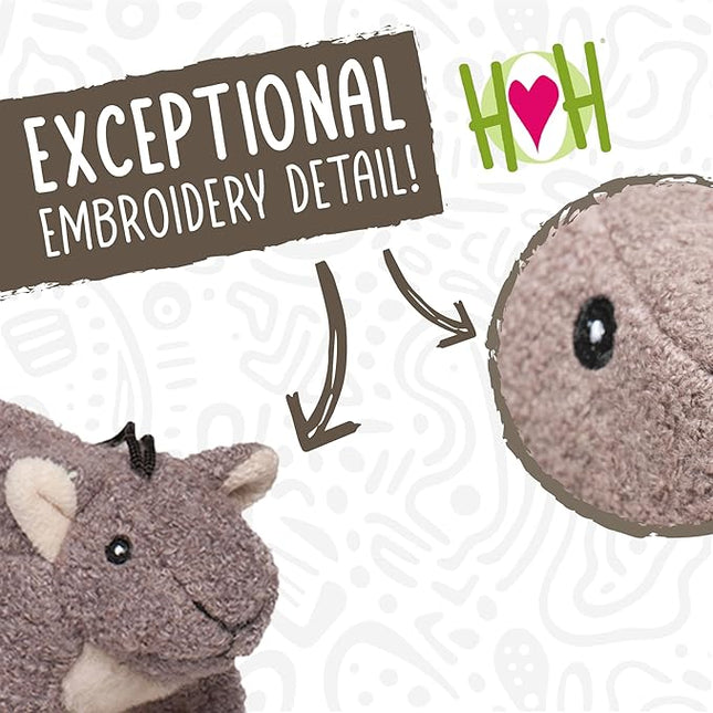 HuggleHounds Plush Dog Toy - Fuzzy Dog Toy, Soft Fleece, Interactive Durable Stuffed for Small and Large Breeds with Squeaker - Feller Squirrel, Small