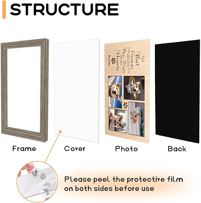 Custom Dog Memorial Gifts for Loss of Dog, Personalized Wall Art with Photo and Name, Forever in My Heart Memorial Canvas Keepsake for Pet Owners Lovers, Customized Dog Loss Sympathy Gifts