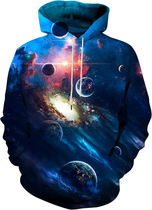 Yasswete Unisex Adults 3D Printed Fashion Hoodies for Men Women Pullover Novelty Sweatshirts with Big Pockets