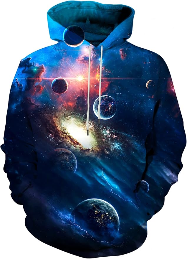 Yasswete Unisex Adults 3D Printed Fashion Hoodies for Men Women Pullover Novelty Sweatshirts with Big Pockets