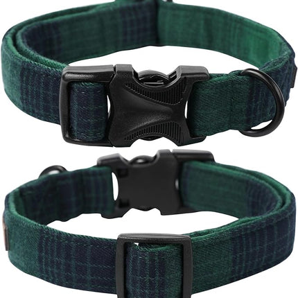 Lionet Paws Gird Dog Collar with Plastic Buckle, Cotton Fall Winter Bowtie Collar, Light Adjustable Collars for Small Medium Large Dogs