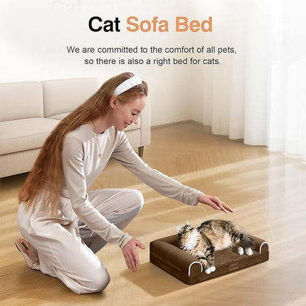 Small Dog Bed Orthopedic Washable: Beds Bolster Small Sized Dogs Cats Bed Egg Crate Foam Couch Sofa Waterproof with Removable Cover - Dark Coffee
