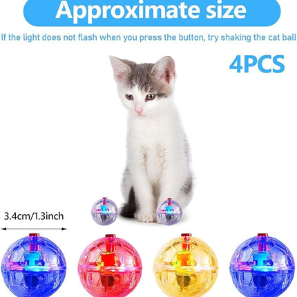 Frienda 4 Pieces Ghost Hunting Cat Ball Motion Light up Cat Balls LED Motion Activated Pet Ball Motion Light up Interactive Toys Pet Glowing Mini Running Exercise Ball Toys (Transparent)