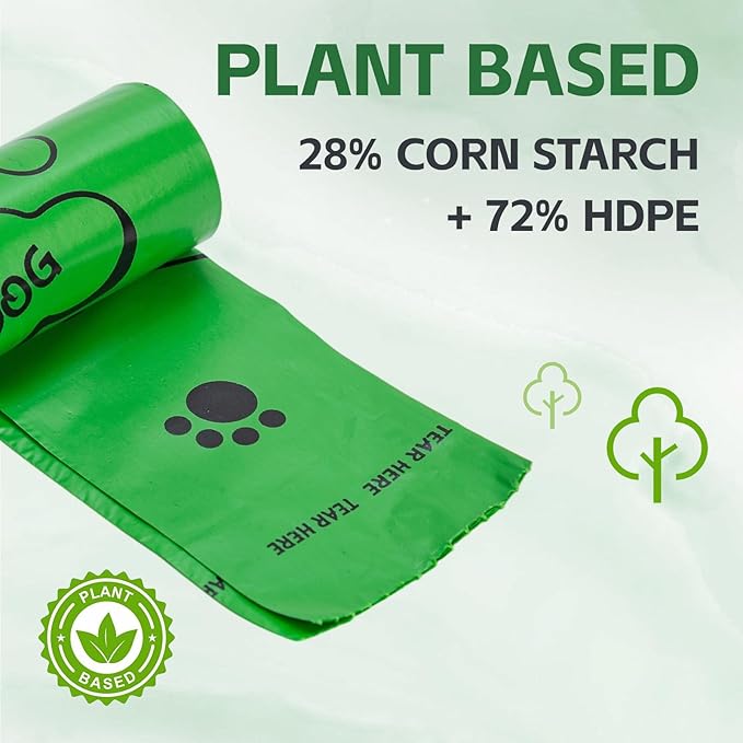 270 Count Scented Dog Poop Bags Rolls, 20 Micron Ultra Thick, Heavy Duty Tear Resistant Leak Proof for Yuck-Free Cleanup, Includes Dispenser & Leash Clip, 9 x 13 Inch, Pawsome Doodle (Green)