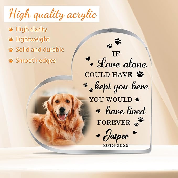 Pet Memorial Gifts for Dogs, Custom Dog Memorial Plaque, Loss of Dogs Sympathy Gift, Custom Pets Acrylic Plaque, Dogs Passing Away Bereavement Gifts, Pet Loss Gift, Memory Plaques for Cats
