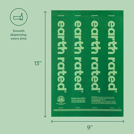 Earth Rated Dog Poop Bag Holder, Durable and Guaranteed Leakproof, Unscented, Dispenser with Starter Roll