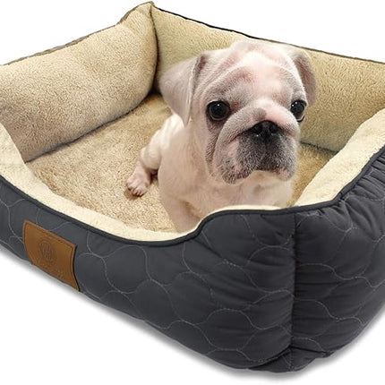 American Kennel Club Orthopedic Circle Stitch Cuddler Pet Bed, Gray 25x21x8"