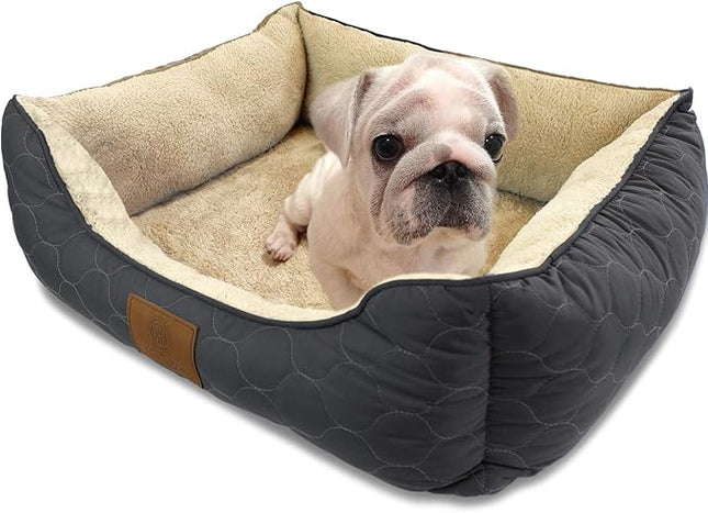 American Kennel Club Orthopedic Circle Stitch Cuddler Pet Bed, Gray 25x21x8"