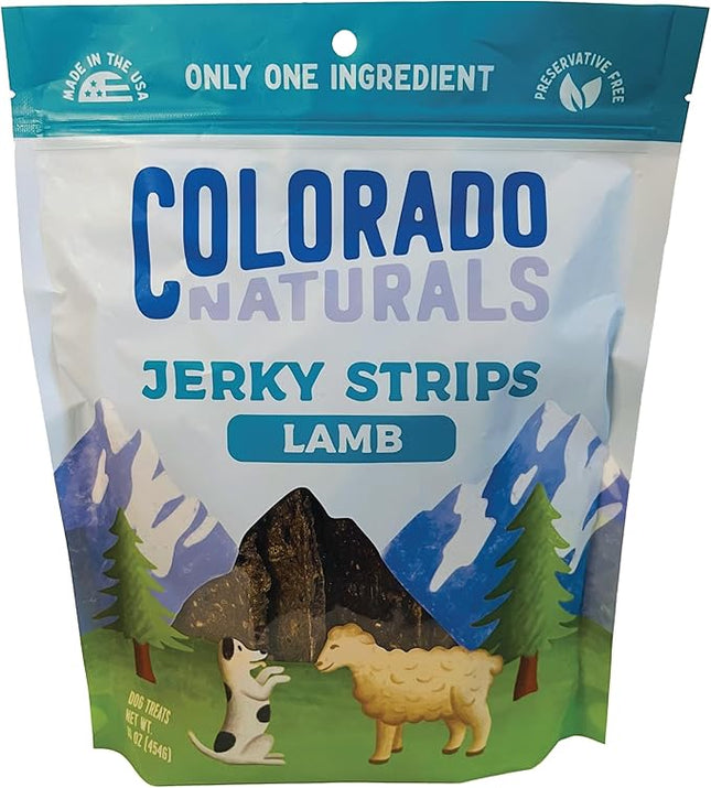 Lamb Jerky Strips Dog Treats, 16 oz – All-Natural, Made in USA, No Fillers or Preservatives – Rich in Vitamins and Minerals