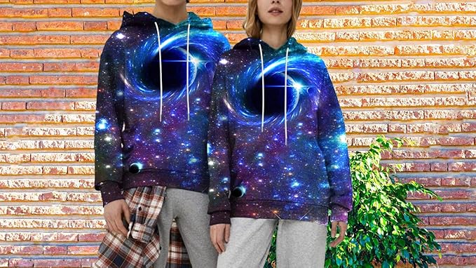 Yasswete Unisex Adults 3D Printed Fashion Hoodies for Men Women Pullover Novelty Sweatshirts with Big Pockets